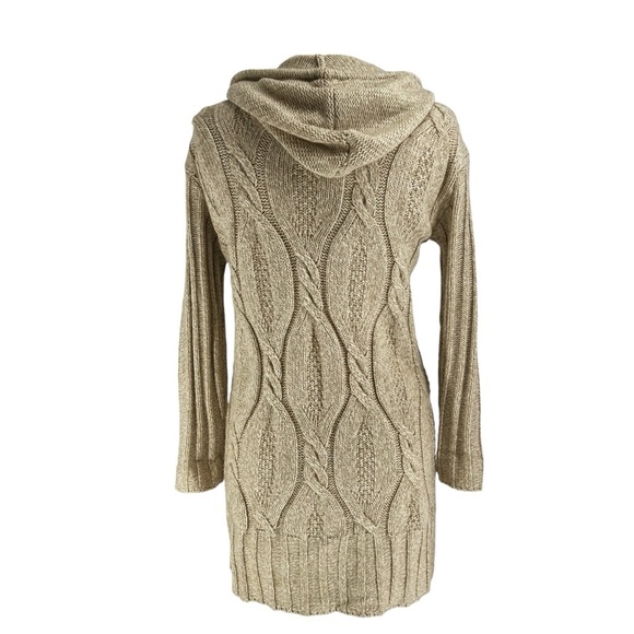 J. JILL Cable Knit Hooded Zip Cardigan Sweater XS - Picture 5 of 9